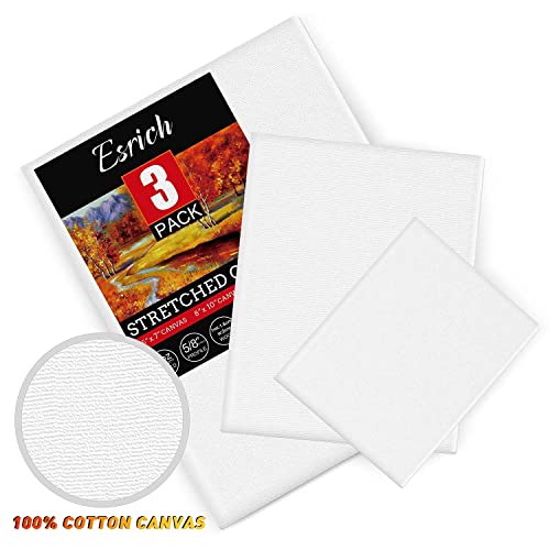 3 Pack Canvases for Painting with Multi Pack 11x14", 5x7", 8x10", Painting Canvas for Oil & Acrylic Paint ESRICH