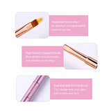 Nail Art Brushes, WLOT Nail Art Tools Double Ended Nail Art Design Pen, Builder Gel Brush, Striping Nail Art Brushes for Long Lines, 3D Nail Drawing golden maple