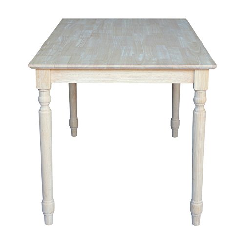 International Concepts Table Top Solid with Wood Standard Height Turned Legs, 30 by 48-Inch, Unfinished IC International Concepts