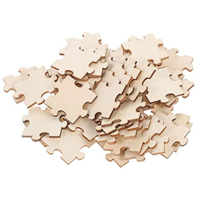 Toddmomy Blank Wooden Puzzle, 100Pcs Unfinished Wooden Puzzle DIY Blank Puzzle Wood Puzzle Pieces for Kids Crafts, Arts, Classroom Activities,
