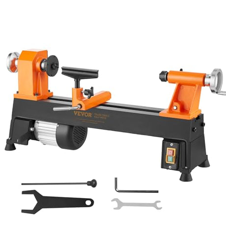 VEVOR Benchtop Wood Lathe, 10 in x 18 in, 0.5 HP 370W Power Wood Turning Lathe Machine, 5 Variable Speeds 780/1320/1920/2640/3840 RPM with Rod VEVOR