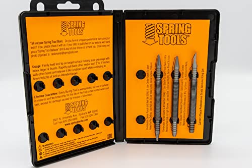SpringTools CA198 3 Piece Woodworking Set with Nail Starter, Nail Set, Wood Chisel, Center Punch Spring Tools