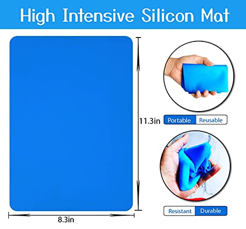 Yuiviot Reusable Silicone Epoxy Resin Tools Kit, Silicon Mat, Silicon Measuring Mixing Cups, Silicon Stir Sticks, Pipettes, Finger Cots for Epoxy Yuiviot
