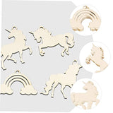 IMIKEYA 1 Set Unicorn Chips Unfinished Wood Slices Homemade Ornaments DIY Guitar Wood Shapes Wooden Rainbow Cutouts Rustic Wooden Embellishments IMIKEYA