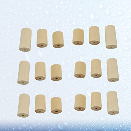 Hand Jewelry Ornament Crafts 60 Pcs Unfinished Wooden Craft Blocks Cylinders Wooden Tube Hole Round Bar for Art Crafts DIY Jewelry Accessories EXCEART