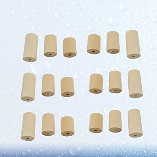 Hand Jewelry Ornament Crafts 60 Pcs Unfinished Wooden Craft Blocks Cylinders Wooden Tube Hole Round Bar for Art Crafts DIY Jewelry Accessories