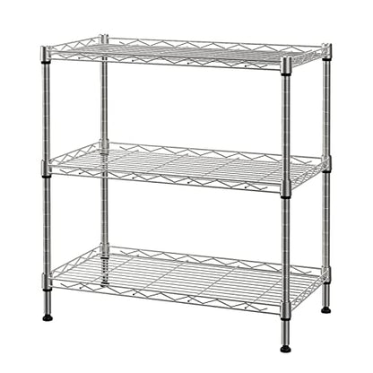 SINGAYE 3 Shelf Wire Shelving Unit Adjustable Storage Shelving Shelves for Laundry Bathroom Kitchen Office Pantry Room, 21.26”W x 11.41”D x 22.83”H - WoodArtSupply