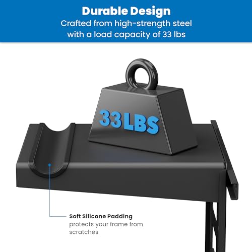 Mount-It! Bike Wall Mount Rack with Shelf and Hooks, Horizontal Indoor Bike Rack Garage Home, Space Saving Wall Mounted Hanger for a Single Road, Mount-It!