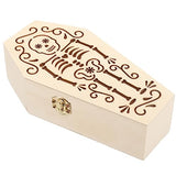 Unomor Unfinished Wood Coffin Household Pet Ashes Urn Wooden Craft Bone Ashes Box Commemorate Mini Pet Coffin Personalized Cremation Urns for Ashes Unomor