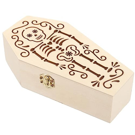 Unomor Unfinished Wood Coffin Household Pet Ashes Urn Wooden Craft Bone Ashes Box Commemorate Mini Pet Coffin Personalized Cremation Urns for Ashes Unomor