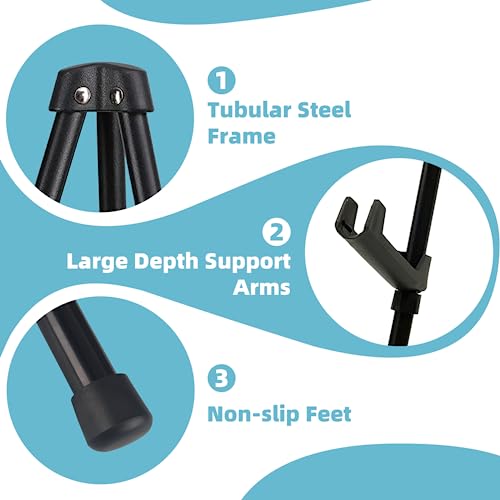 JEAWIWI Easel Stand 65 Inches 3 Pcs, Lightweight Adjustable Art Easel for Display, Painting, Wedding Sign, Poster, Black Metal Easel with Portable JEAWIWI