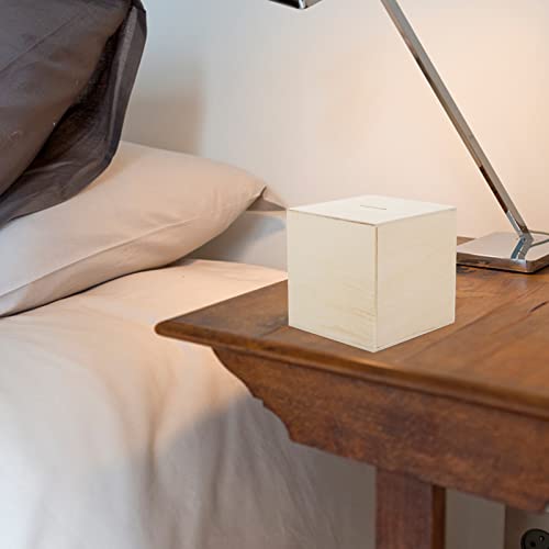 Toyvian 3Pcs DIY Unfinished Wooden Piggy Bank Wood Coin Bank Wood Change Box Paint Decorate Assembly Box Craft Kits for Kids Adult Gift Table Toyvian