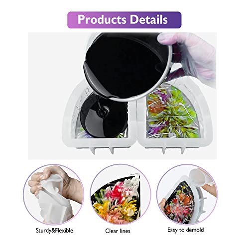 LET'S RESIN Bookends Resin Molds, 1 Pair Geode Book Organize Resin Molds Silicone Large, Crystal Epoxy Resin Molds for Books, Desktop Organizer, LET'S RESIN