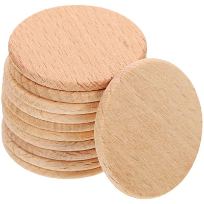SEWACC 50pcs Natural Wood Circles Slices Unfinished Cutout Round Wood Piece Wood Discs Blank Tags for DIY Crafts Projects Board Ornaments
