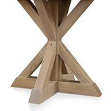 Finch Alfred Round Solid Wood Rustic Dining Table for Farmhouse Kitchen Room Decor, Wooden Trestle Pedestal Base, 46.5" Wide Circular Tabletop, Finch