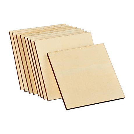 [Upgraded] Artificer Wood Squares, 4x4 Inch 26 Pack 1/4" Thick Unfinished Wooden Boards for Scrabble Tiles Blank Plywood Sheets Cutouts Small Artificer