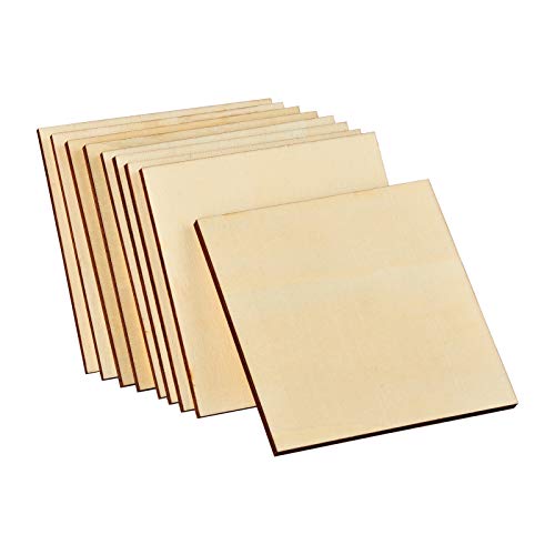 [Upgraded] Artificer Wood Squares, 4x4 Inch 26 Pack 1/4" Thick Unfinished Wooden Boards for Scrabble Tiles Blank Plywood Sheets Cutouts Small - WoodArtSupply