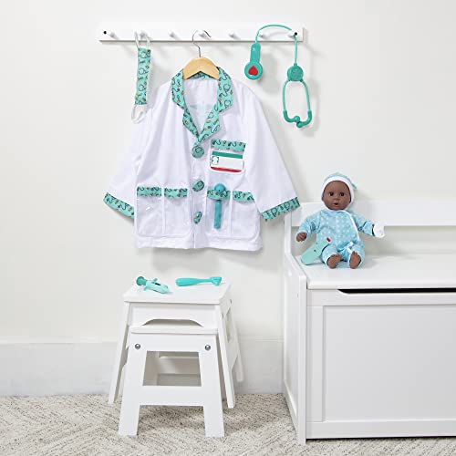 Melissa & Doug Doctor Role Play Dress-Up Set (7 pcs) - Pretend Play Costume And Kit With Stethoscope For Kids Melissa & Doug