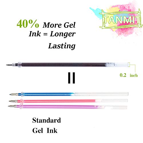 TANMIT Glitter Gel Pens, 33 Colors Neon Glitter Pens Set Gel Art Markers with 40% More Ink for Adult Coloring Books, Drawing, Journaling, Doodling