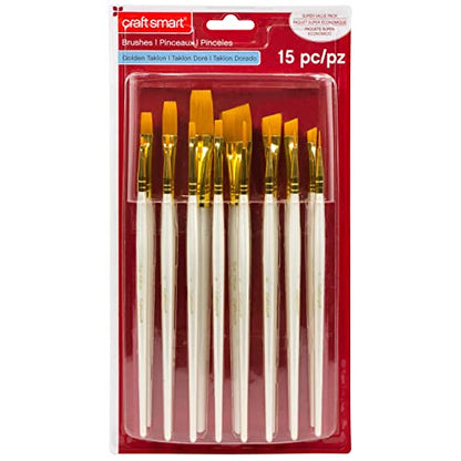 Golden Taklon Super Value Paintbrush Pack by Craft Smart® - WoodArtSupply