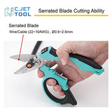 C.JET TOOL 8" Stainless Angle Type Electrician Scissors Heavy Duty Professional for Aluminium Copper Soft Cable C.JET TOOL