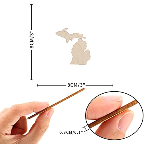 State Map of Michigan Wood Craft,Unfinished Wooden Cutout Art,DIY Wood Sign, Inspirational Farmhouse Wall Plaque,Rustic Home Decor for Home Front Arupkeer