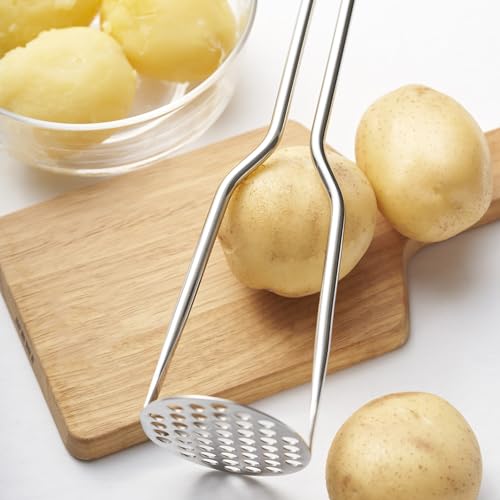 FLYINGSEA Potato Masher, Potato Masher Stainless Steel,Professional 18-8  Stainless Steel Potato Masher. Vegetable Masher,Cooking And Kitchen Tools.  (6