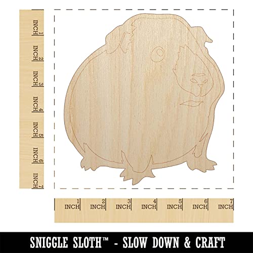 Sweet Himalayan Guinea Pig Unfinished Wood Shape Piece Cutout for DIY Craft Projects - 1/4 Inch Thick - 6.25 Inch Size Sniggle Sloth