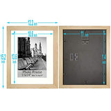 meetart Picture Frames 11x14 inch Pack of 3 Piece in Plastic Glass MDF Shallow wooden-grain Color Frame, Display Pictures 11x14 8x10, Wall Hanger meetart