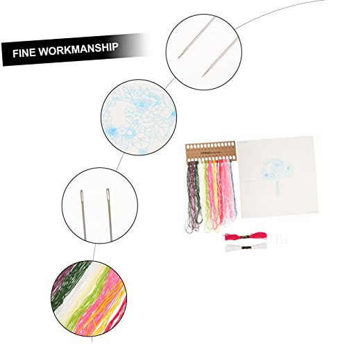 VILLCASE 4 Sets Cross Stitch Plant Embroidery Beginner Kit Kits Ring Accessories Unfinished Embroidery Decor Embroidery Kit Stitching Supply Toolkit VILLCASE