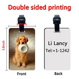 12 pcs Sublimation Luggage tag Blanks White Blank Travel Bag Baggage Tags with Strap Double Sided MDF Suitcase Label Tag with Slots AiDiYGECO