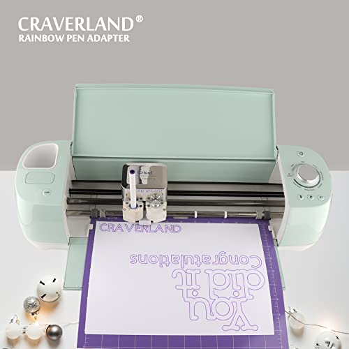 CRAVERLAND Pens Adapters for Cricut - Rainbow Pen Holders for Cricut Explore Air 3 Air 2 Air Maker 3 Maker 2 Maker to Compatible with At Least 40 CRAVERLAND
