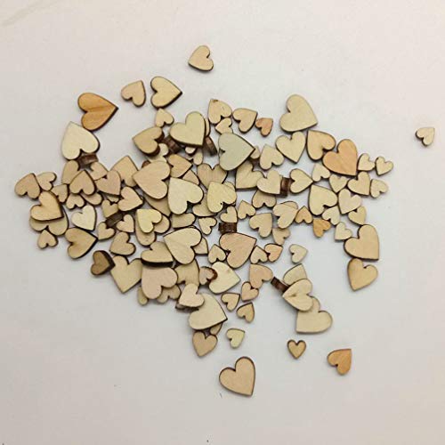250pcs Heart-Shaped Wooden Slices Craft Embellishments Wood Pieces Manual Accessories Wooden Hearts,Unfinished Wood Crafts,Wooden Hearts for Healifty