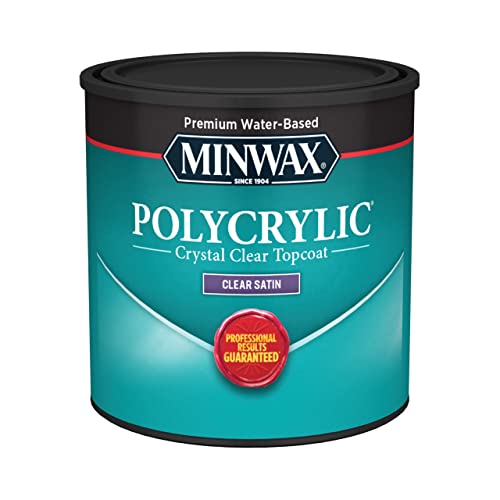 Minwax 233334444 Polycrylic Protective Wood Finish, Clear Satin, ½ Pint Minwax