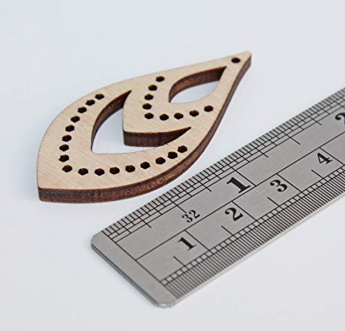 ALL SIZES BULK (12pc to 100pc) Unfinished Wood Laser Cutouts Teardrop Dangle Earring Jewelry Blanks Shape Crafts Made in Texas Texan Wood Crafts