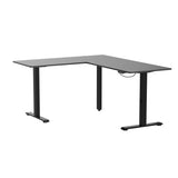 VIVO Electric Height Adjustable 63 x 55 inch Corner Stand Up Desk, Black Table Top, Black Frame, L-Shaped Standing Workstation, 3CT Series, VIVO