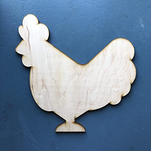 Unfinished Wooden Farm Animal Silhouette DIY Kit for Easy Painting for Wreath, Sign, Home Decor, Wall Art (Chicken) AVTRBoutique