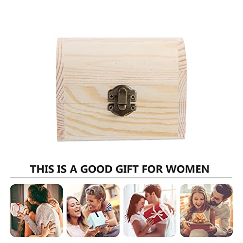 ARTIBETTER 1pc Box Wooden Jewelry Box Jewelry Wooden Case Trinket Containers with Lids Jewelry Container Jewelry Chest Desktop Holder Retro Treasure ARTIBETTER