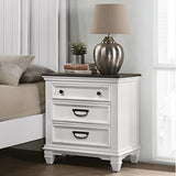 Roundhill Furniture Clelane Wood Bedroom Set with Shiplap Panel Bed, Dresser, Mirror, Two Nightstands, and Chest, Queen, Weathered White and Walnut Roundhill Furniture