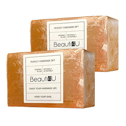 BEAUTI4U 2LB Honey Soap Base - Soap Making Supplies With Soap Making - Melt And Pour Soap Base - Melt And Pour Soap - Soap Making Supplies - Organic - WoodArtSupply