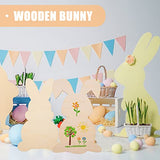 BESTOYARD Easter Bunny 8pcs Easter Wooden Bunny Cutouts Unfinished Wooden Bunny Cutout Easter Rabbit Cutouts for DIY Easter Crafts Easter Spring BESTOYARD