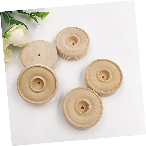 TEHAUX 25pcs Unfinished Round Blank Wood Crafts Supplies DIY Accessories Unfinished Wood Wheels Homemade Ornaments Crafts Wood Wheel Round Wheels - WoodArtSupply