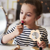 Tofficu 8pcs DIY Wooden Handle Mirror Unfinished Blank Wood Hand Mirror Handheld Mirror Toys Flower Shape Vanity Makeup Mirror Travel Pocket Makeup Tofficu