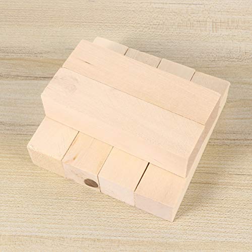 Milisten 12pcs Basswood Carving Blocks Wooden Cubes Unfinished Rectangular Wood Blocks Wood Square Cubes Blocks for Painting and Decorating DIY