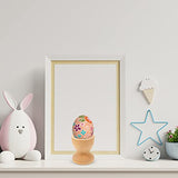 Kisangel 12pcs Unfinished Wood Easter Egg Stand Wooden Egg Cup Holders Wooden Egg Stands for Display(Wooden Egg Tray) Kisangel