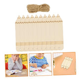 Tofficu 10pcs Wooden Blank Pencil Shaped Bookmark Tag Bookmarks Unpainted Wood Bookmark Hollow Bookmark for DIY Unpainted Unfinished DIY Bookmark DIY Tofficu