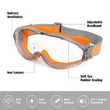 MELASA Industrial Grade Safety Goggles, Anti Fog Clear Lens Lab Goggles Fit Over Glasses for Men and Women Eye Protection MELASA
