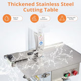 GARVEE Meat Saw for Butchering, 550W Bone Saw Machine, 0.39～5.7 Inches Cutting Thickness with 6 Saw Blades, Meat Bandsaw Butchering with Workbench GARVEE