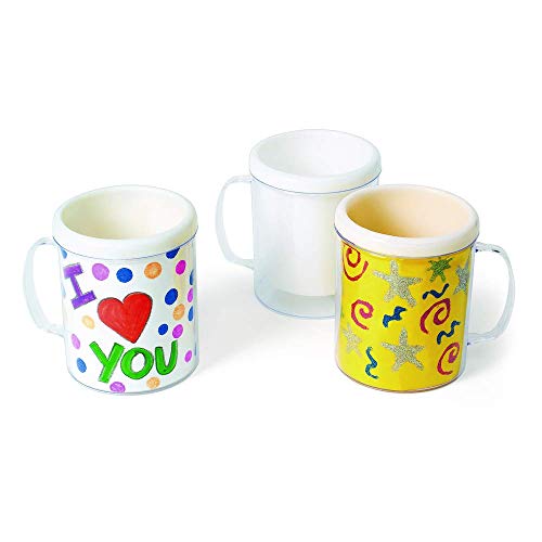 Colorations Design Your Own Mugs, Great Craft Project for Kids, Create a Keepsake, 12 Mugs, Ideal Mothers Day or Fathers Day Gift, Birthday or - WoodArtSupply