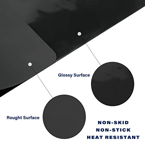 Gartful Black Extra Large Silicone Mat, 23.6 x 15.7 inches Silicone Craft Sheet, Resin Casting Molds Mat, Countertop Protector, Placemat Table Saver Gartful